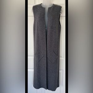 Cocogio Made In Italy Gray Merino Wool Blend Knit Sweater Daster Vest Medium
